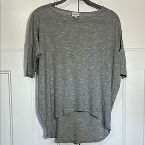 LuLaRoe Gray Asymmetrical Irma 3/4 Sleeve T-Shirt